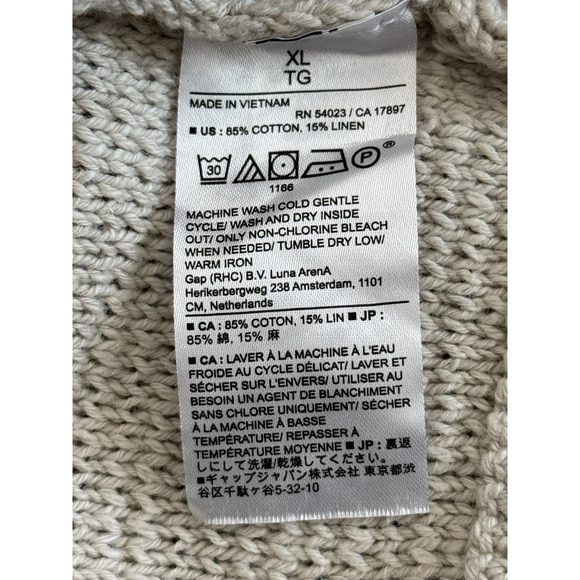 Banana Republic NWT Men's Pullover Crew Neck Linen‎ Blend Sweater Sz XL Beige - Picture 9 of 11